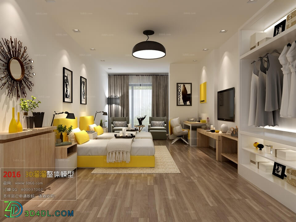 3D66 2016 Modern Style Bedroom Hotel 1803 A019