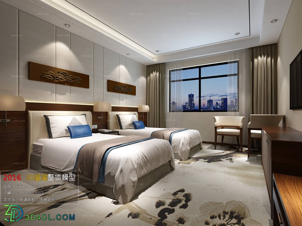 3D66 2016 Modern Style Bedroom Hotel 1808 A024