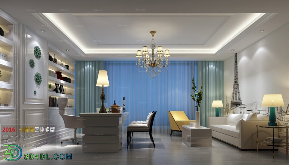 3D66 2016 Modern Style Director Room 1718 A047