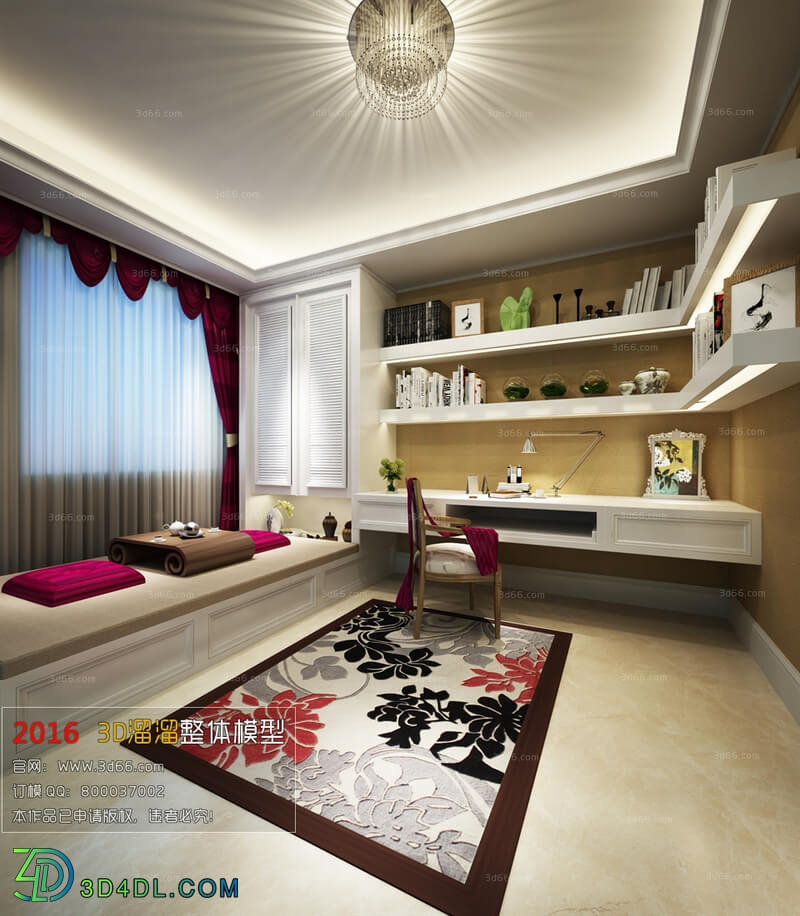 3D66 2016 Modern Style Study Room 1202 A012