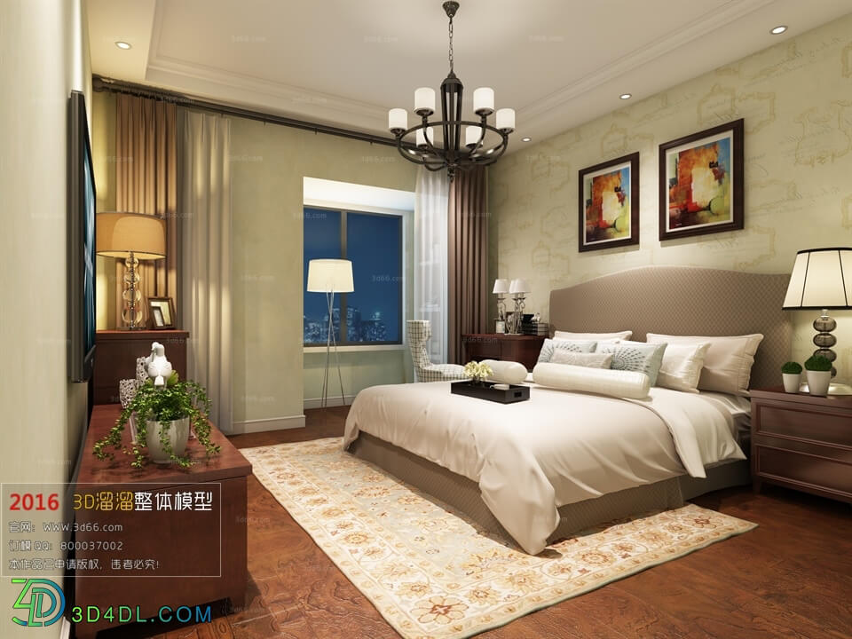 3D66 2016 Post Modern Style Bedroom 1009 B028