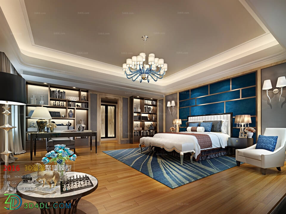 3D66 2016 Post Modern Style Bedroom Hotel 1823 B006