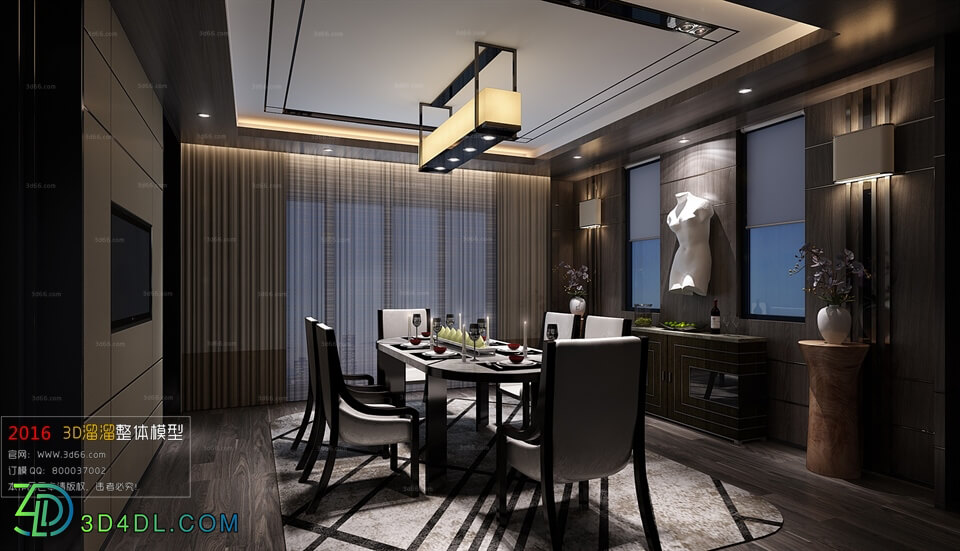 3D66 2016 Post Modern Style Dining Room 852 B021