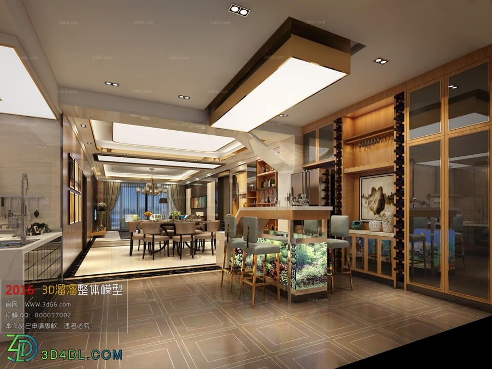 3D66 2016 Post Modern Style Kitchen Dining Room 841 B010