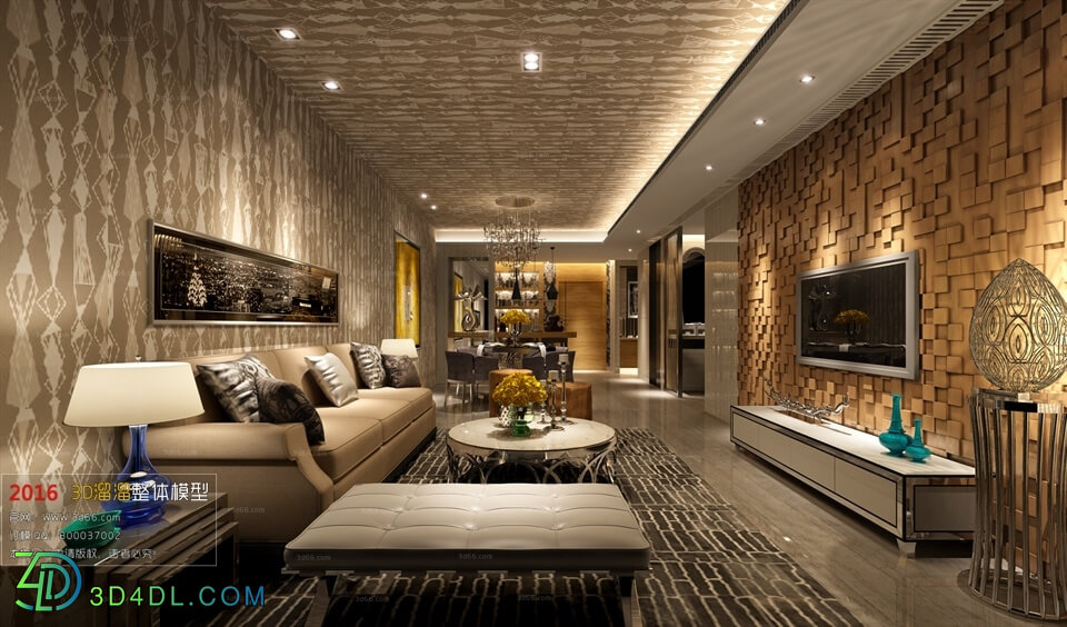 3D66 2016 Post Modern Style Living Room Space 401 B006