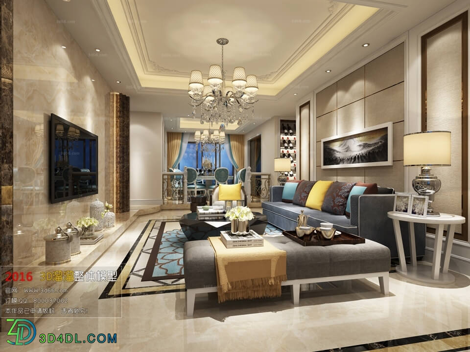 3D66 2016 Post Modern Style Living Room Space 438 B043