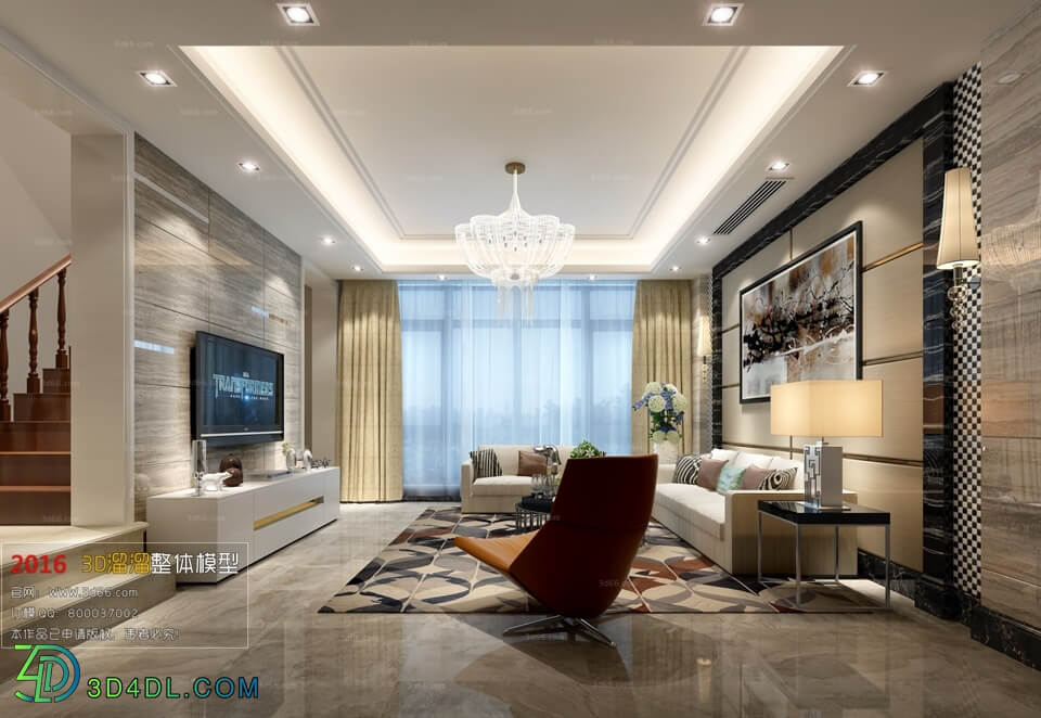 3D66 2016 Post Modern Style Living Room Space 446 B051