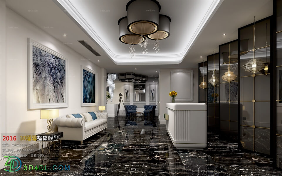 3D66 2016 Post Modern Style Reception Hall 1345 B002