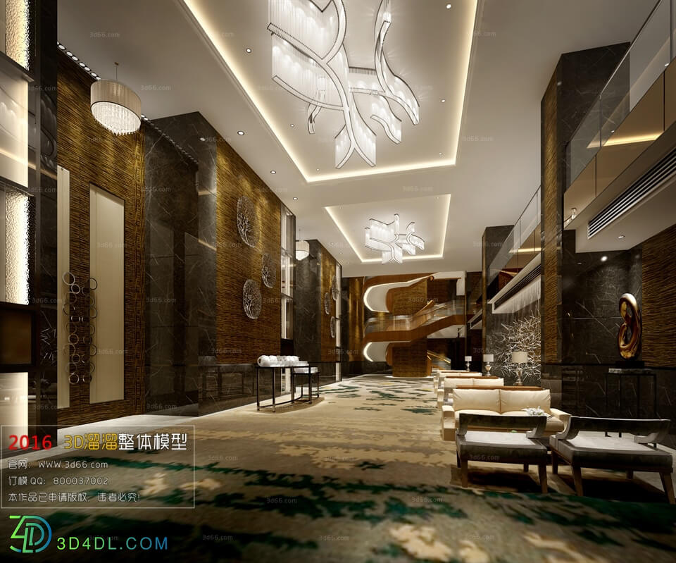 3D66 2016 Post Modern Style Reception Hall 1346 B003