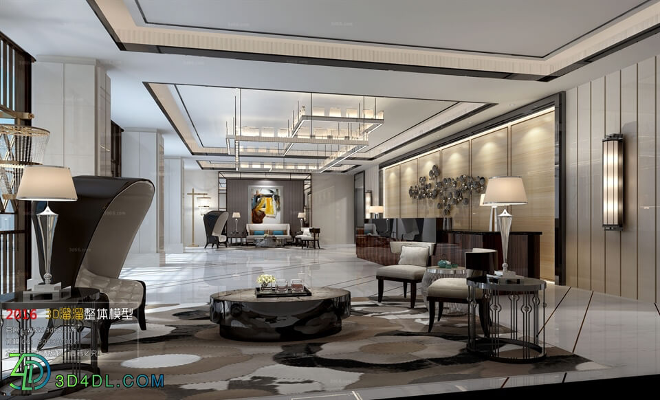 3D66 2016 Post Modern Style Reception Hall 1347 B004