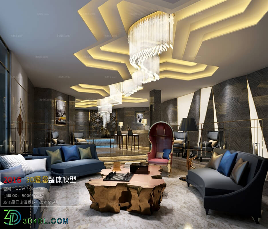 3D66 2016 Post Modern Style Reception Hall 1351 B008