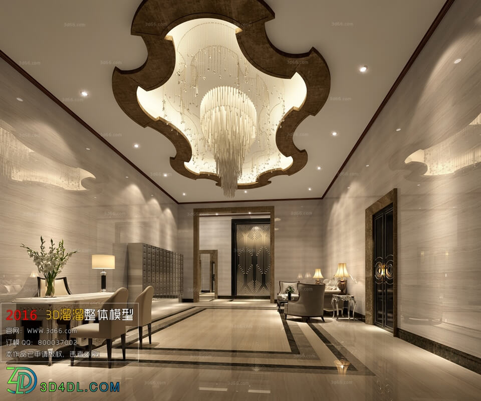 3D66 2016 Post Modern Style Reception Hall 1360 B017