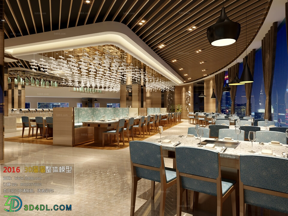 3D66 2016 Post Modern Style Restaurant 1414 B001