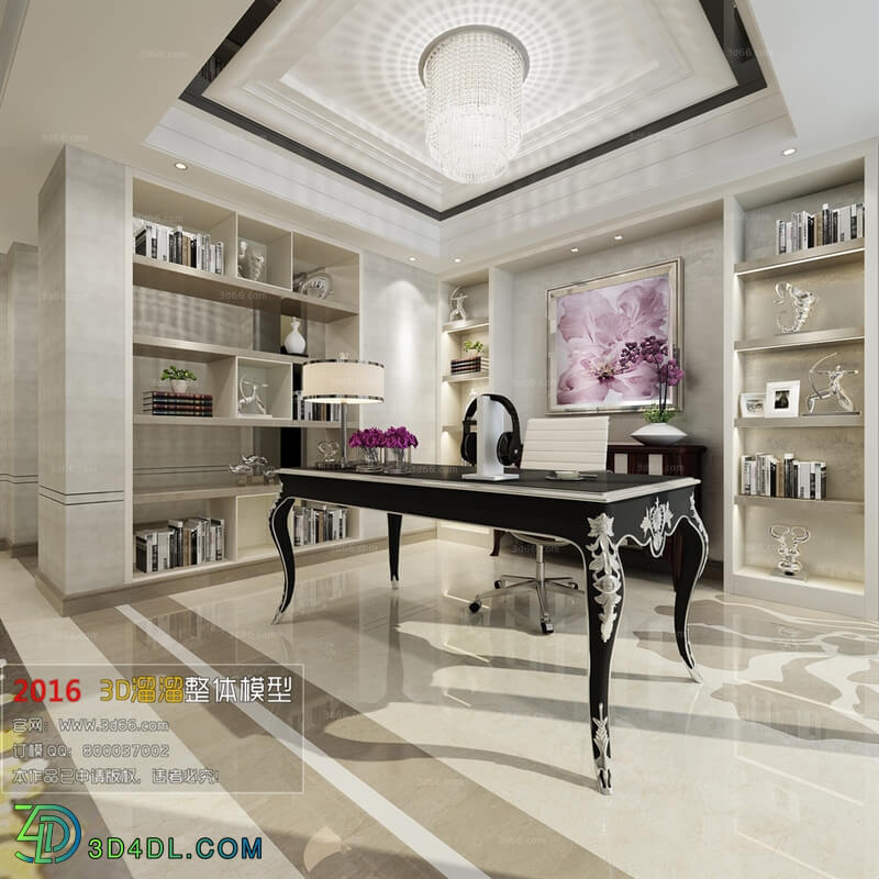 3D66 2016 Post Modern Style Study Room 1213 B007