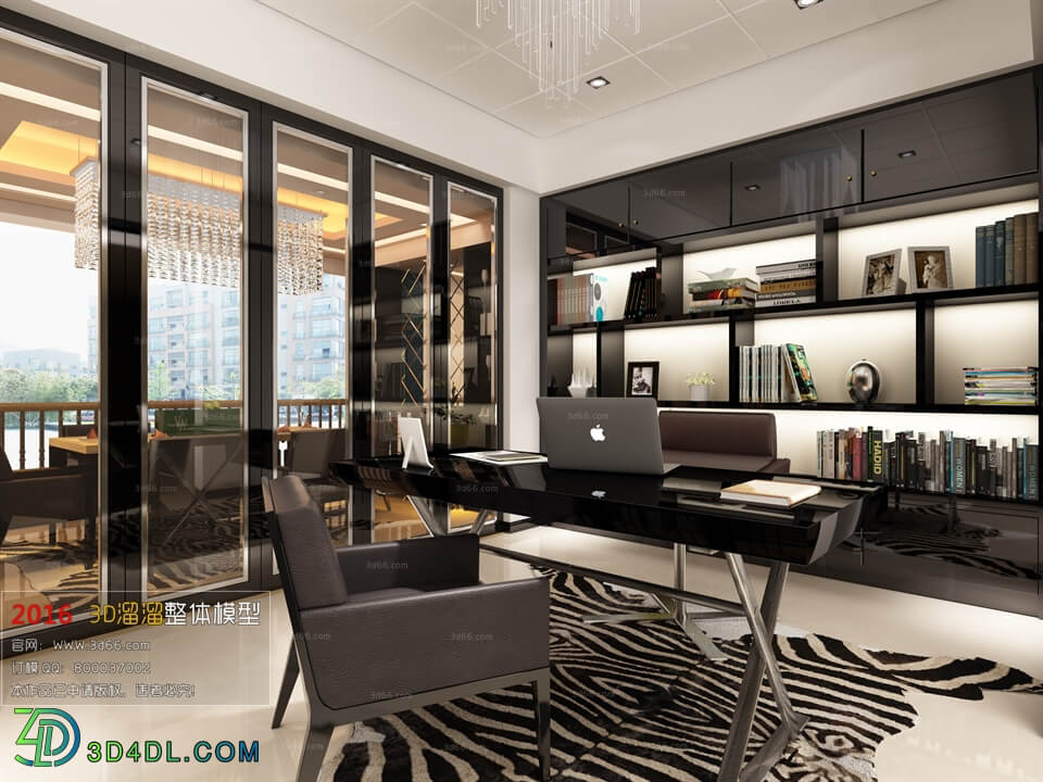 3D66 2016 Post Modern Style Study Room 1215 B009