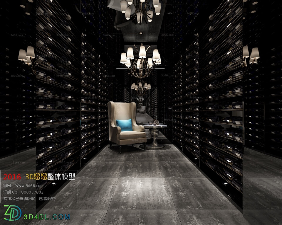 3D66 2016 Post Modern Style Wine Cellar 1266 B004