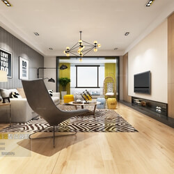 3D66 2016 Scandinavian Style Living Room Space 804 N003 