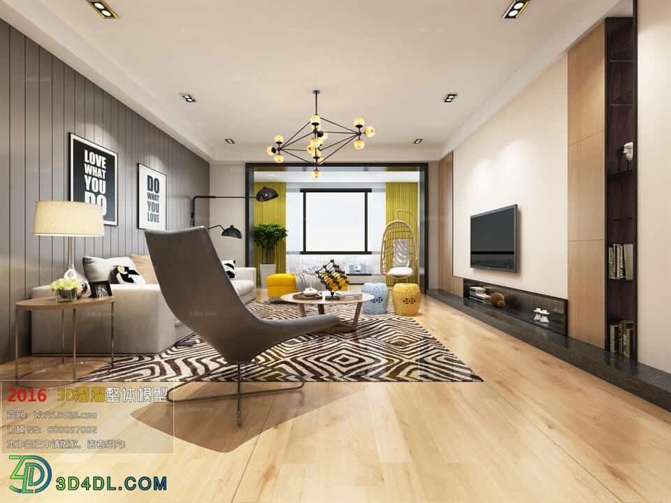 3D66 2016 Scandinavian Style Living Room Space 804 N003