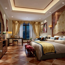 3D66 2016 Southeast Asian Style Bedroom Hotel 1850 F001 