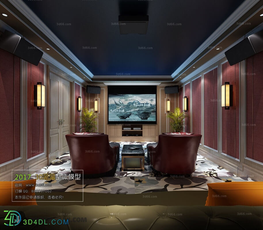 3D66 2017 American Style Cinema Room 3035 036