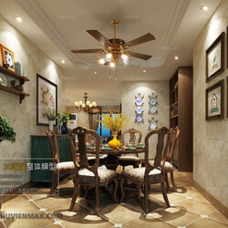 3D66 2017 American Style Dining Room 2570 105 
