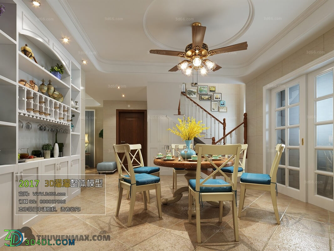 3D66 2017 American Style Dining Room 2571 106