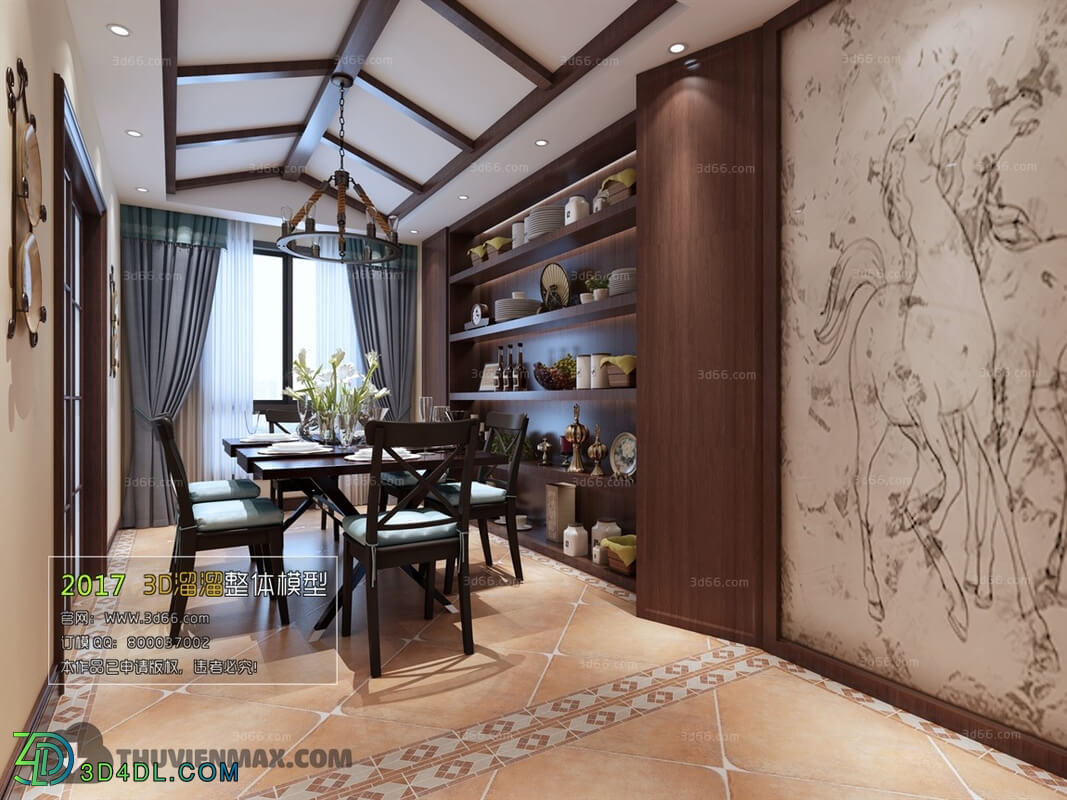 3D66 2017 American Style Dining Room 2576 111