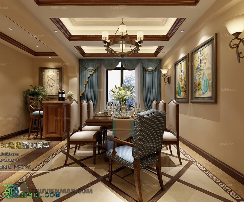 3D66 2017 American Style Dining Room 2577 112