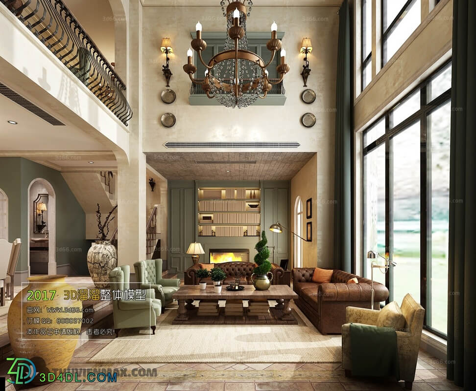 3D66 2017 American Style Living Room 2348 297