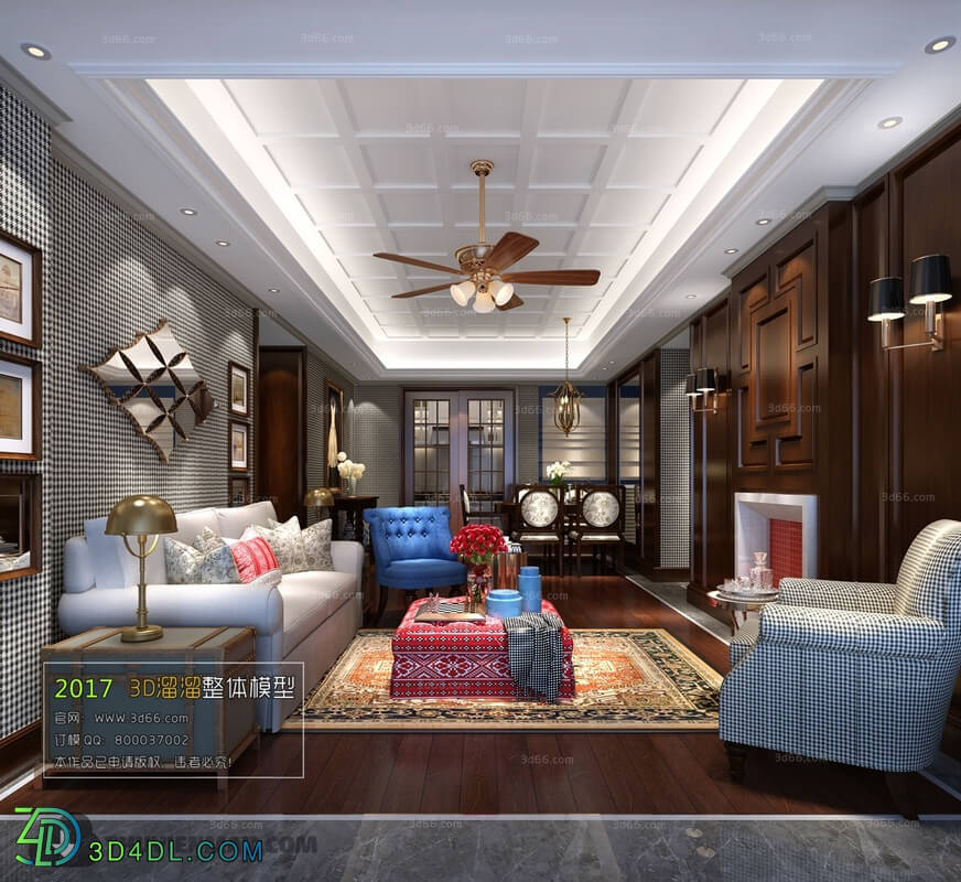 3D66 2017 American Style Living Room 2378 327