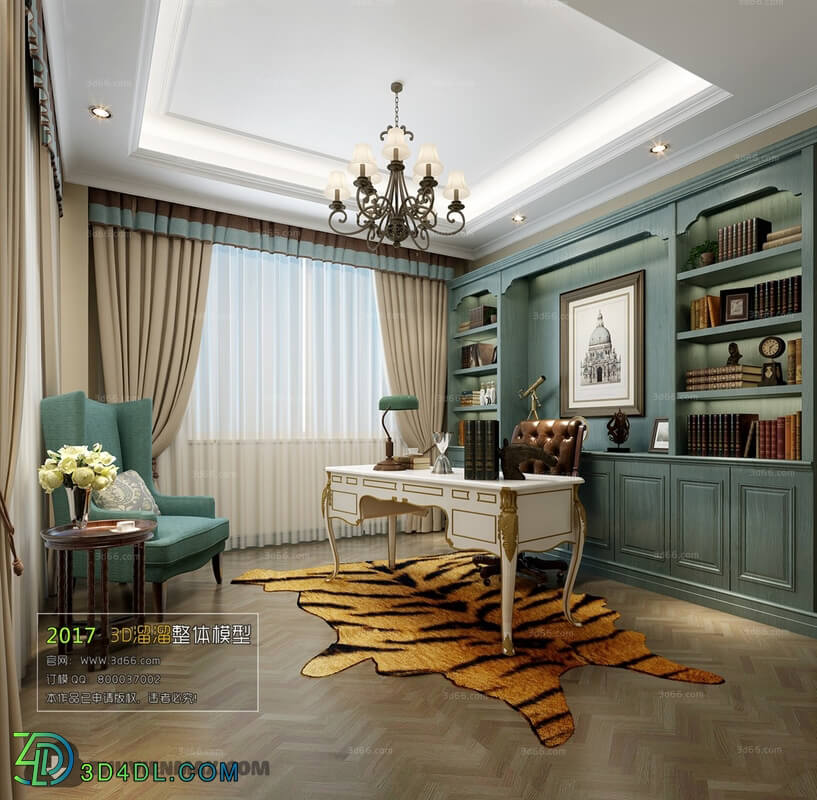 3D66 2017 American Style Study Room 2923 052