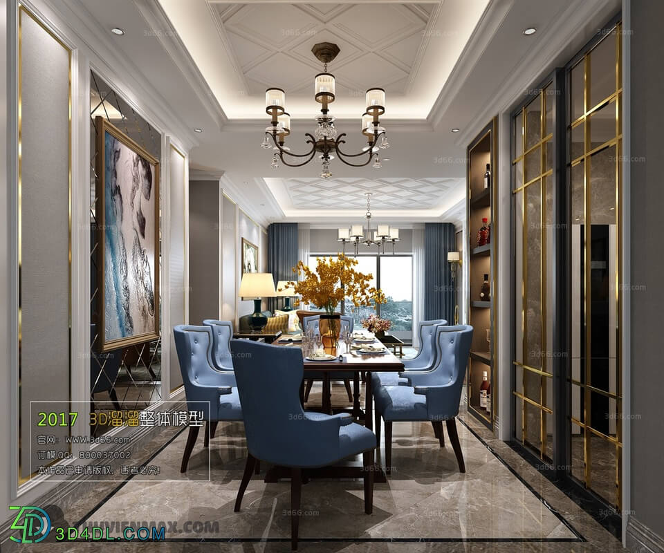 3D66 2017 European Style Dining Room 2555 090