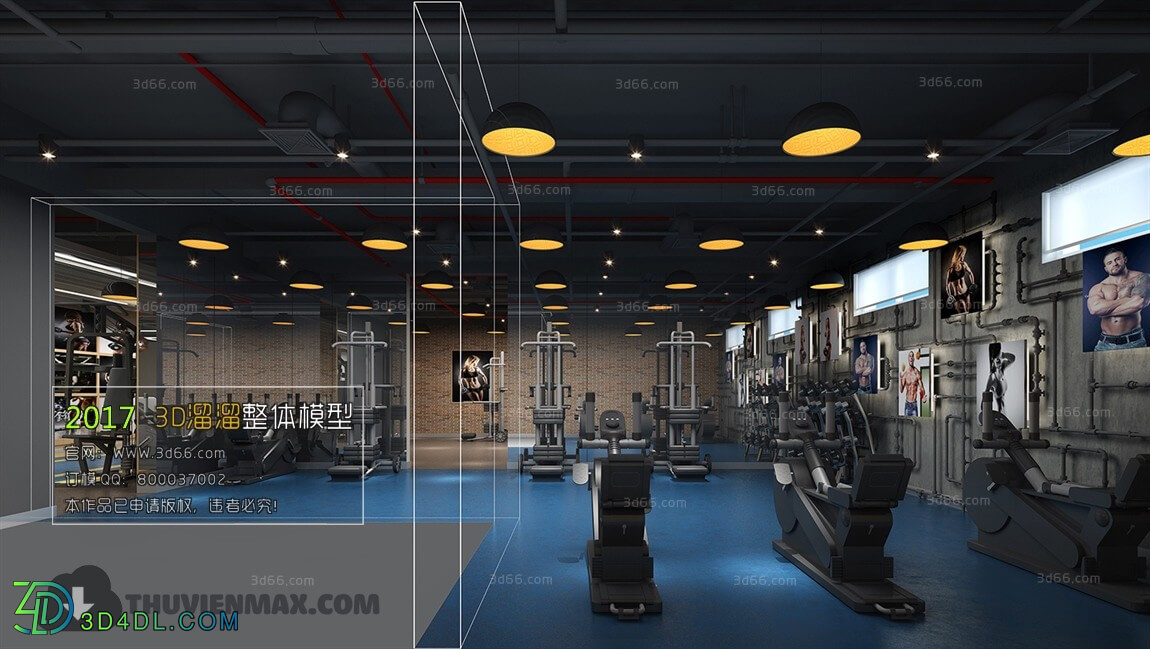 3D66 2017 Industrial Style Gym Room 3839 063