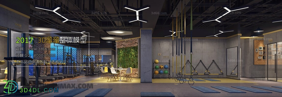 3D66 2017 Industrial Style Gym Room 3840 064