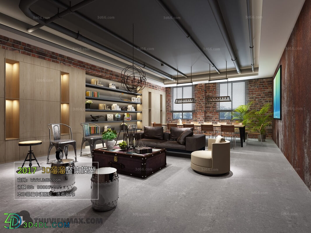 3D66 2017 Industrial Style Office 3453 153