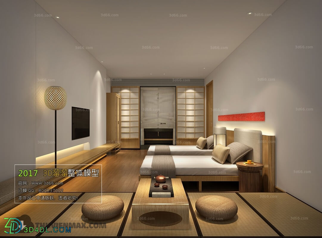 3D66 2017 Japanese Style Bedroom Hotel 3622 078