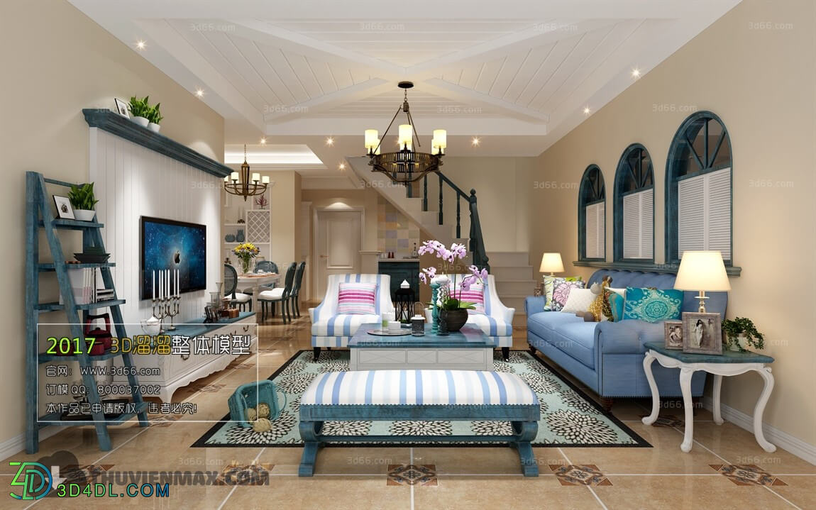 3D66 2017 Mediterranean Style Living Room 2407 356