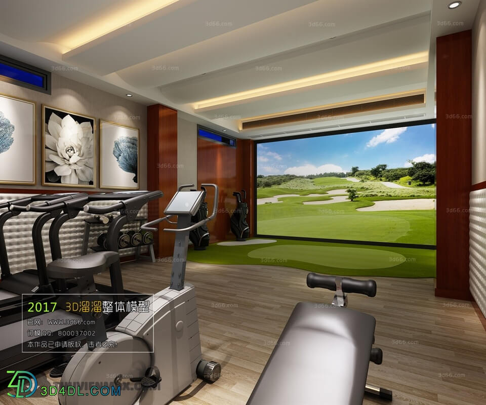 3D66 2017 Modern Style Gym Room 3013 014