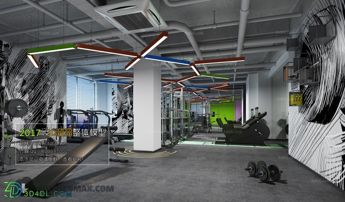 3D66 2017 Modern Style Gym Room 3797 021