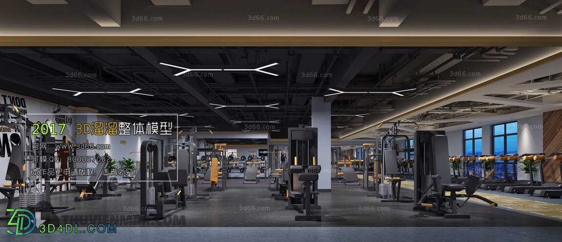 3D66 2017 Modern Style Gym Room 3798 022