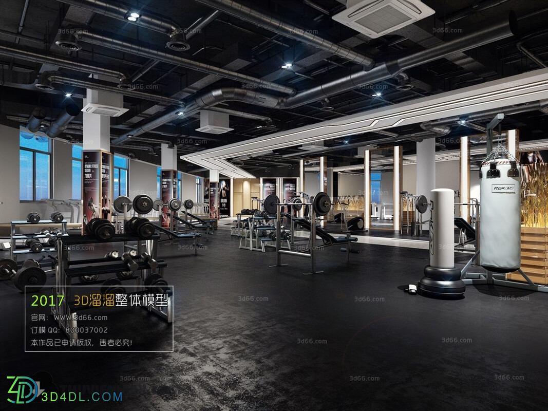 3D66 2017 Modern Style Gym Room 3806 030