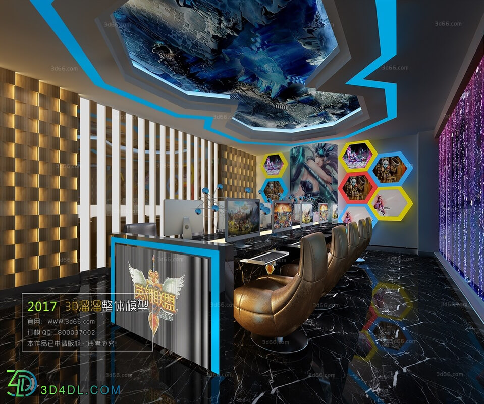 3D66 2017 Modern Style Internet Cafe 3813 037