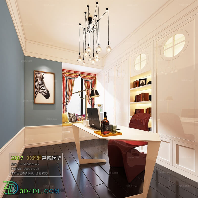 3D66 2017 Modern Style Study Room 2882 011