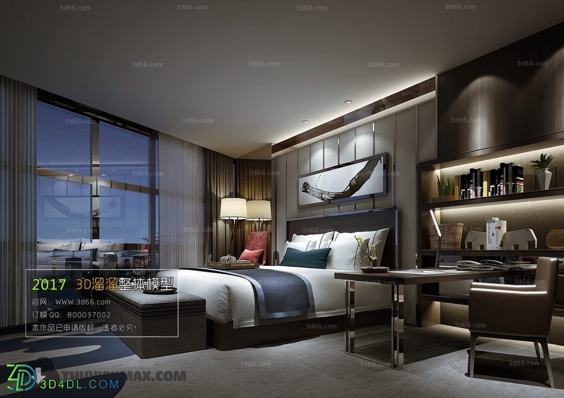 3D66 2017 Post Modern Style Bedroom Hotel 3560 016