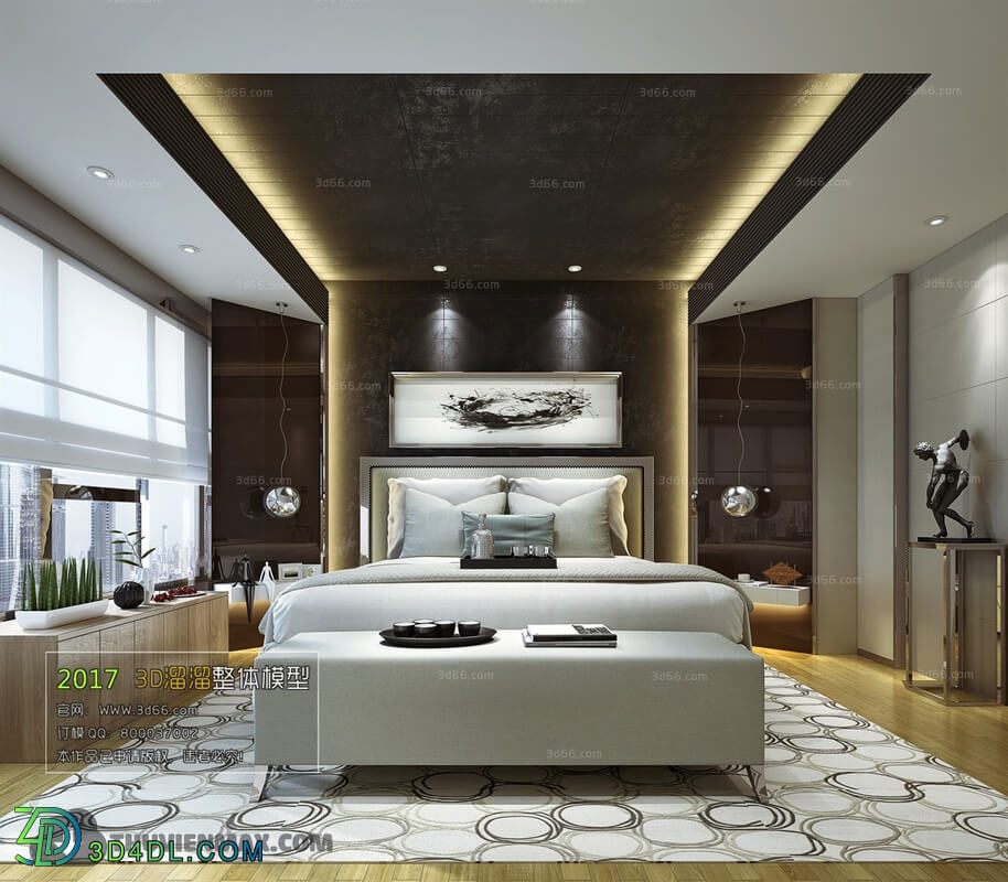 3D66 2017 Post Modern Style Bedroom Hotel 3563 019