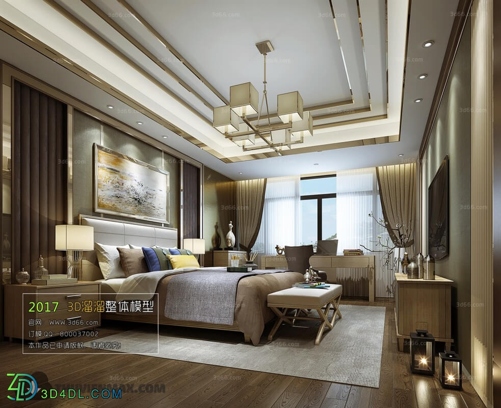 3D66 2017 Post Modern Style Bedroom Hotel 3564 020