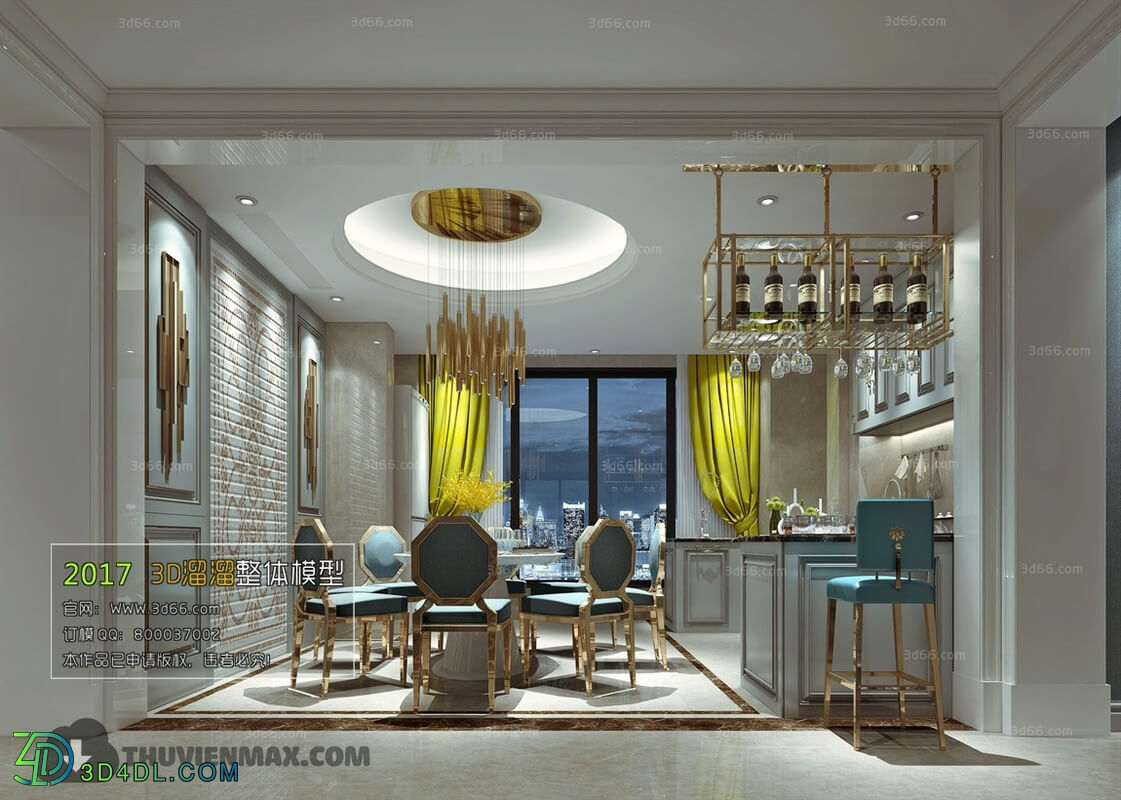 3D66 2017 Post Modern Style Dining Room 2495 030