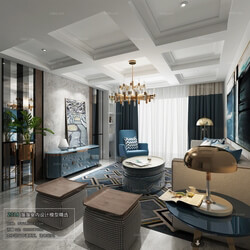 3D66 2017 Post Modern Style Living Room 25583 B002 