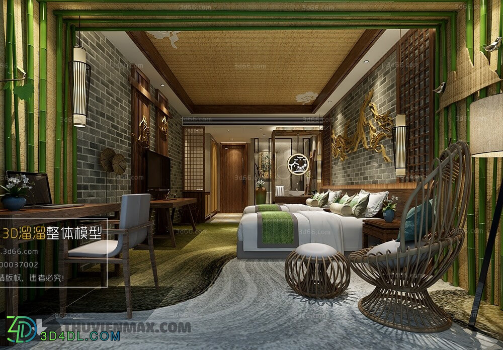 3D66 2017 Southeast Asian Style Bedroom Hotel 3593 049