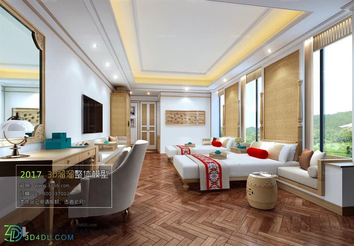 3D66 2017 Southeast Asian Style Bedroom Hotel 3596 052